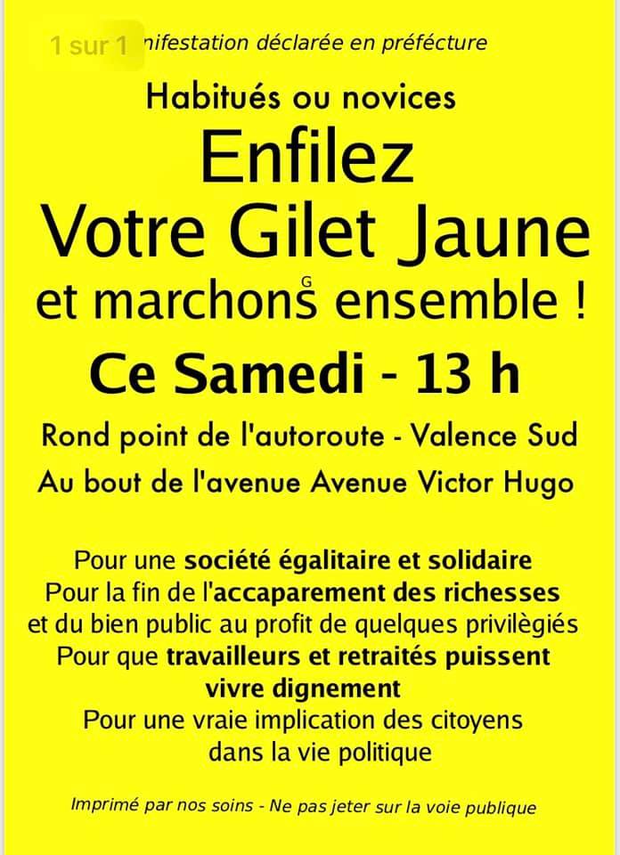 Gilets Jaunes Drôme Ardèche Valence 05 Janvier 2019