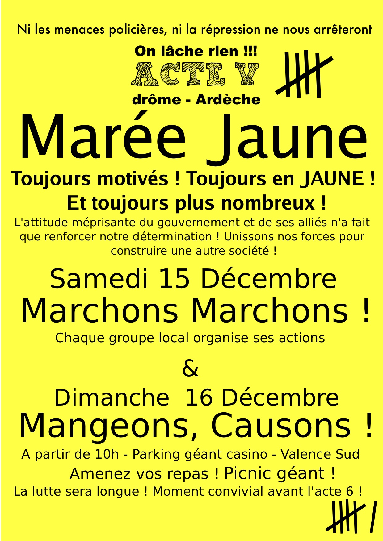 Drôme Ardèche 15 Décembre Marée Jaune Ricochets Journal